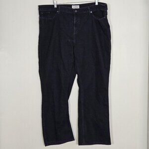 L.L. Bean Jeans Womens 22W Black Bootcut Ankle Favorite Fit Stretch Goth Western